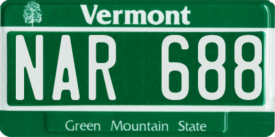 VT license plate NAR688