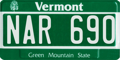 VT license plate NAR690