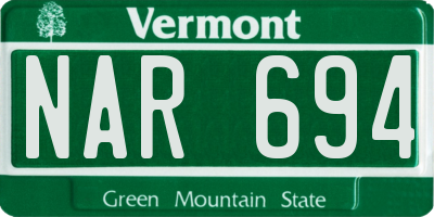 VT license plate NAR694