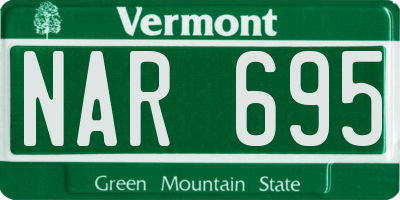 VT license plate NAR695
