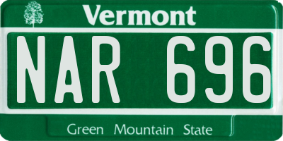 VT license plate NAR696