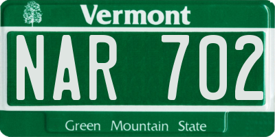 VT license plate NAR702