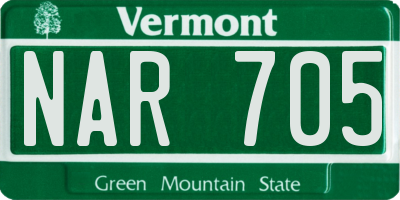 VT license plate NAR705