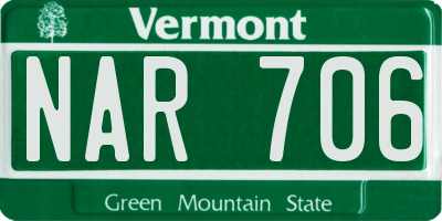 VT license plate NAR706