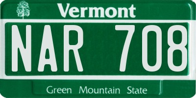 VT license plate NAR708