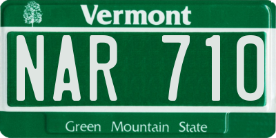 VT license plate NAR710