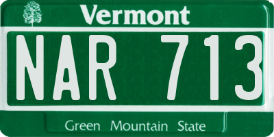 VT license plate NAR713
