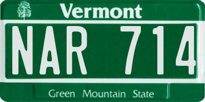 VT license plate NAR714