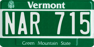 VT license plate NAR715