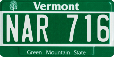 VT license plate NAR716