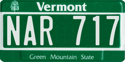 VT license plate NAR717