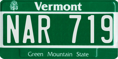 VT license plate NAR719