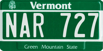 VT license plate NAR727