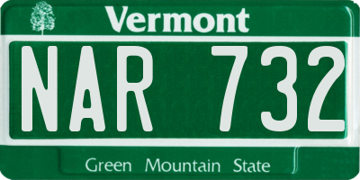 VT license plate NAR732