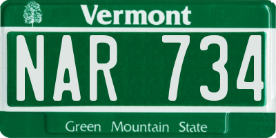 VT license plate NAR734