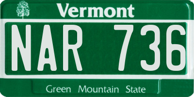 VT license plate NAR736