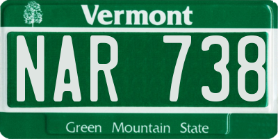 VT license plate NAR738