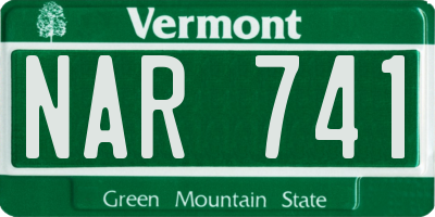VT license plate NAR741