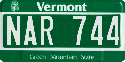 VT license plate NAR744