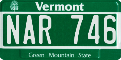 VT license plate NAR746