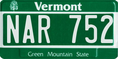 VT license plate NAR752