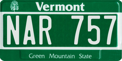 VT license plate NAR757