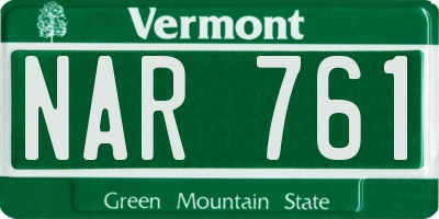 VT license plate NAR761