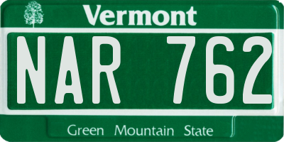 VT license plate NAR762