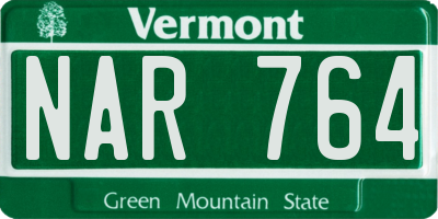 VT license plate NAR764