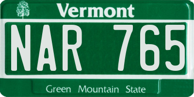 VT license plate NAR765