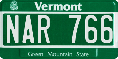 VT license plate NAR766