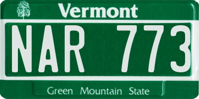 VT license plate NAR773