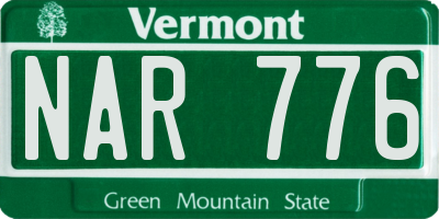 VT license plate NAR776