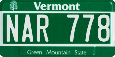 VT license plate NAR778