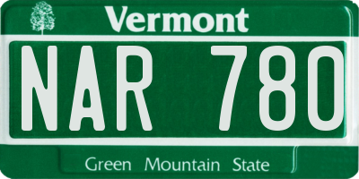 VT license plate NAR780