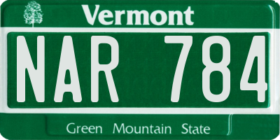 VT license plate NAR784