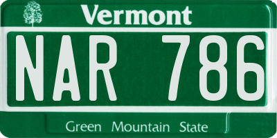 VT license plate NAR786