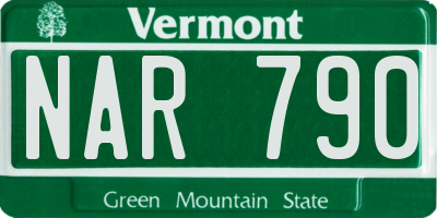VT license plate NAR790