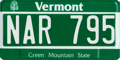 VT license plate NAR795