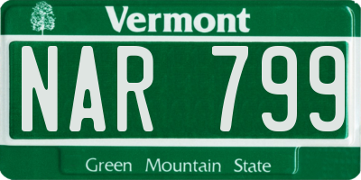 VT license plate NAR799