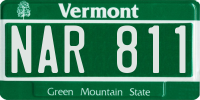 VT license plate NAR811