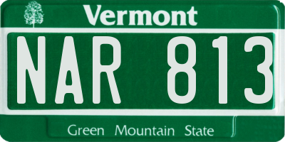 VT license plate NAR813