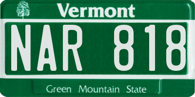 VT license plate NAR818