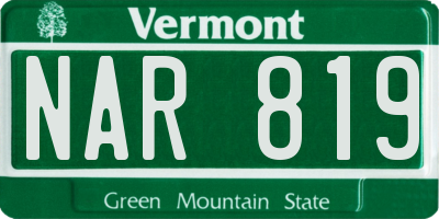 VT license plate NAR819