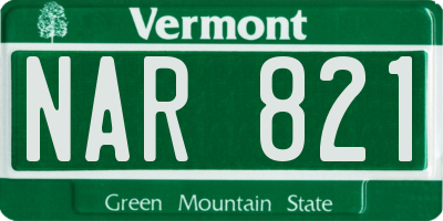 VT license plate NAR821