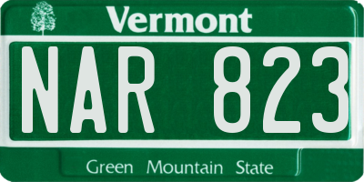 VT license plate NAR823