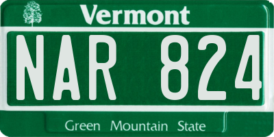 VT license plate NAR824