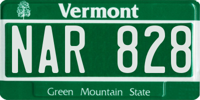 VT license plate NAR828