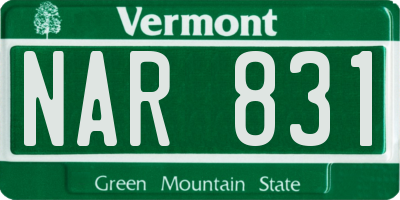 VT license plate NAR831