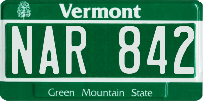 VT license plate NAR842